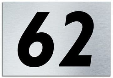 Number 62 Contemporary House Plaque | Brusher Aluminium modern door sign