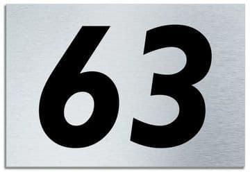 Number 63 Contemporary House Plaque | Brusher Aluminium modern door sign