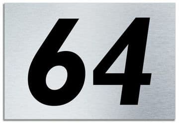 Number 64 Contemporary House Plaque | Brusher Aluminium modern door sign
