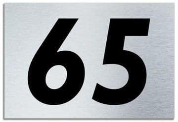 Number 65 Contemporary House Plaque | Brusher Aluminium modern door sign