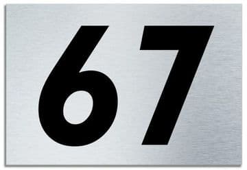 Number 67 Contemporary House Plaque | Brusher Aluminium modern door sign