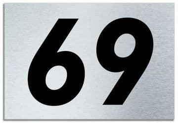 Number 69 Contemporary House Plaque | Brusher Aluminium modern door sign