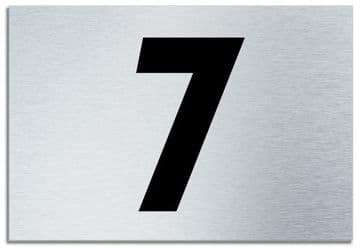 Number 7 Contemporary House Plaque | Brusher Aluminium modern door sign