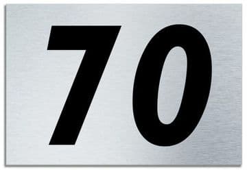 Number 70 Contemporary House Plaque | Brusher Aluminium modern door sign