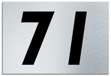 Number 71 Contemporary House Plaque | Brusher Aluminium modern door sign