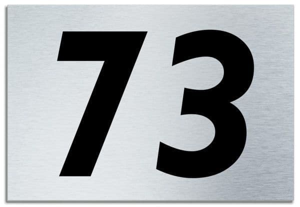 Number 73 Contemporary House Plaque Brusher Aluminium modern door sign