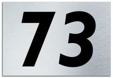 Number 73 Contemporary House Plaque | Brusher Aluminium modern door sign