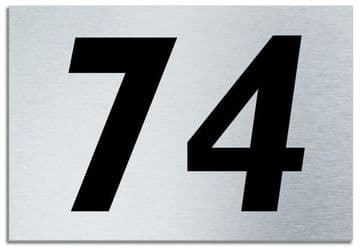Number 74 Contemporary House Plaque | Brusher Aluminium modern door sign