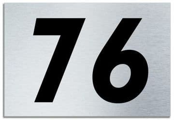 Number 76 Contemporary House Plaque | Brusher Aluminium modern door sign