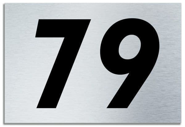 Number 79 Contemporary House Plaque Brusher Aluminium modern door sign