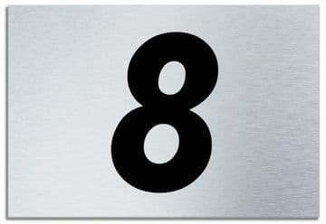 Number 8 Contemporary House Plaque | Brusher Aluminium modern door sign