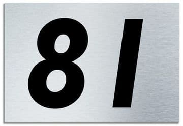 Number 81 Contemporary House Plaque | Brusher Aluminium modern door sign