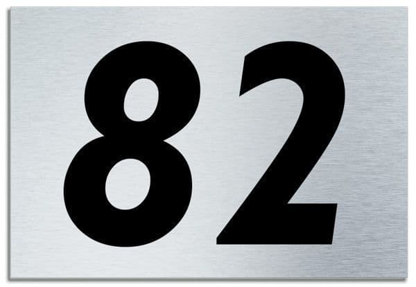 Number 82 Contemporary House Plaque Brusher Aluminium modern door sign