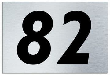 Number 82 Contemporary House Plaque | Brusher Aluminium modern door sign