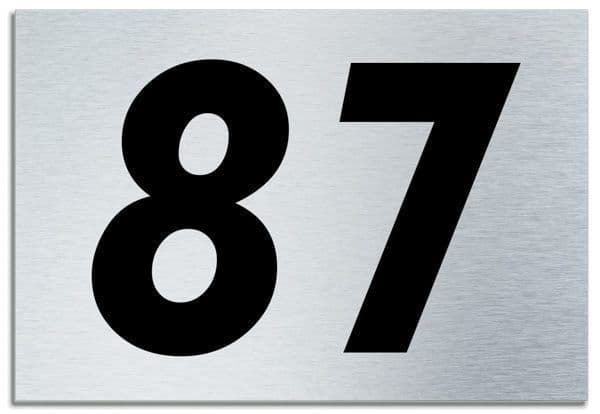 Number 87 Contemporary House Plaque Brusher Aluminium modern door sign