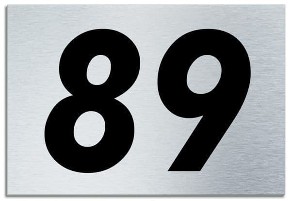 Number 89 Contemporary House Plaque Brusher Aluminium modern door sign