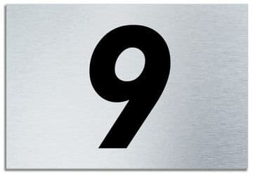 Number 9 Contemporary House Plaque | Brusher Aluminium modern door sign