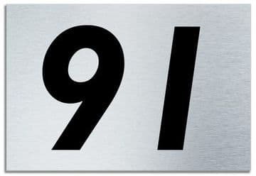 Number 91 Contemporary House Plaque | Brusher Aluminium modern door sign