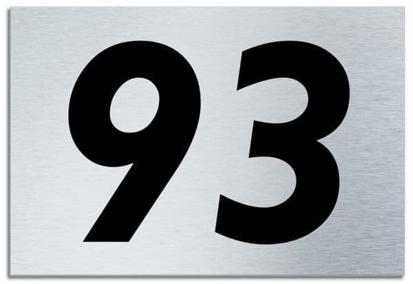 Number 93 Contemporary House Plaque Brusher Aluminium modern door sign