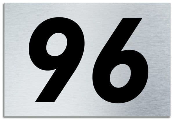Number 96 Contemporary House Plaque Brusher Aluminium modern door sign