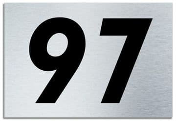 Number 97 Contemporary House Plaque | Brusher Aluminium modern door sign