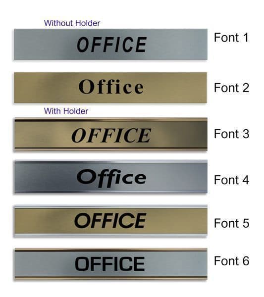 Office Door Nameplate | slide in or fixed room sign