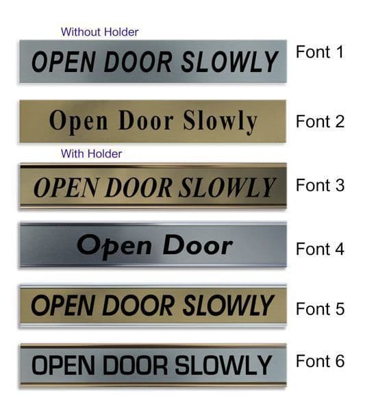 Open Door Slowly Door Nameplate | slide in or fixed room sign