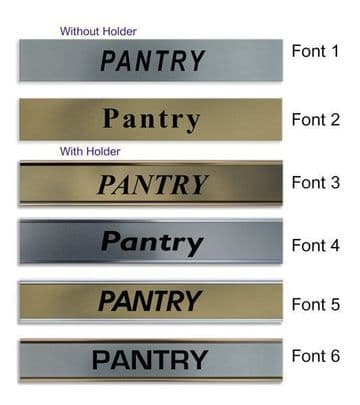 Pantry Door Nameplate | slide in or fixed room sign