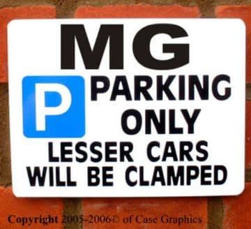 Parking Sign MG Gift -Any model manual midget project