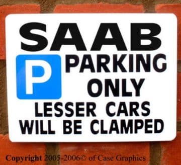 Parking Sign SAAB Gift turbo s se manual/auto car model