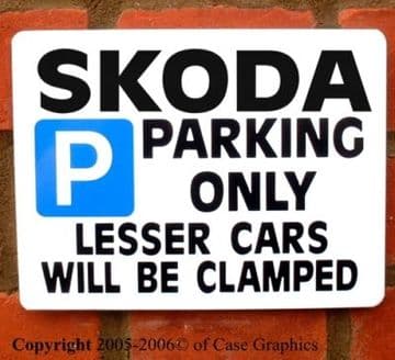 Parking Sign SKODA Gift vrs tdi manual/auto car models