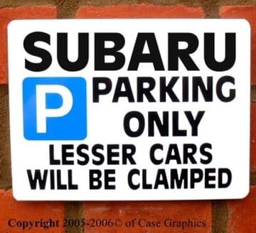 Parking Sign Subaru car- gift any model 4wd sti manual