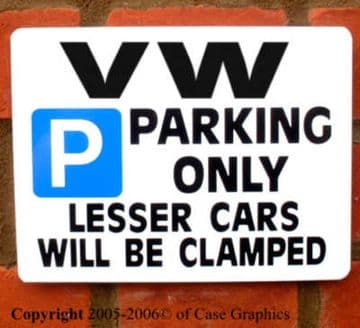 Parking Sign VW Gift -any manual/auto model for project