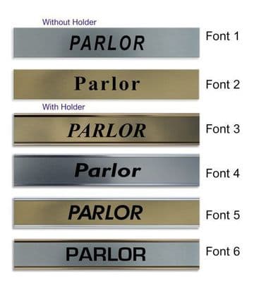 Parlor Door Nameplate | slide in or fixed room sign