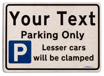 Personalised Gift for car owner | New Parking only Sign | Metal face Brushed Aluminium