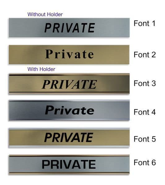 Private Door Nameplate | slide in or fixed room sign