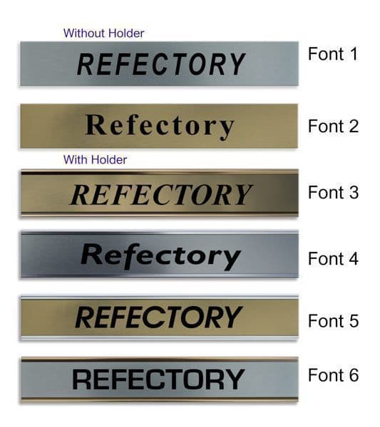 Refectory Door Nameplate | slide in or fixed room sign