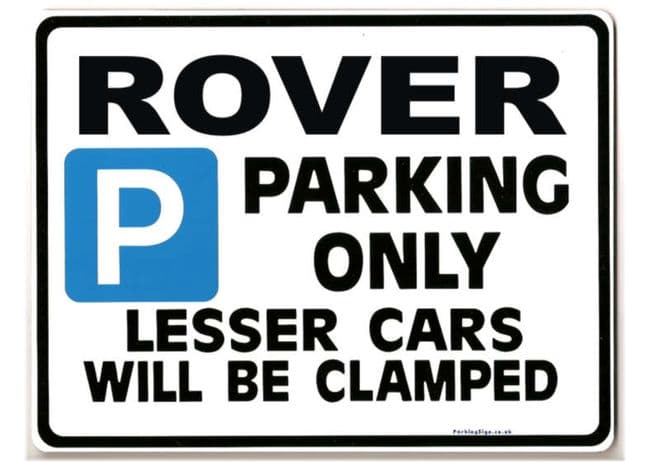 ROVER Car Parking Sign- Gift for sd1 p6 p5 p4 3500 3.5 2000 model owner -Size Large 205 x 270mm