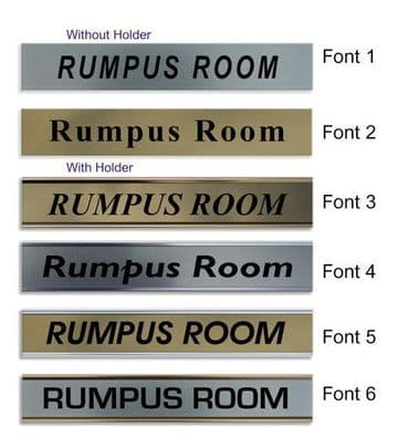 Rumpus Room Door Nameplate | slide in or fixed room sign