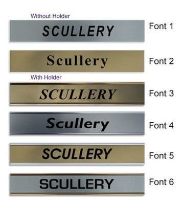 Scullery Door Nameplate | slide in or fixed room sign