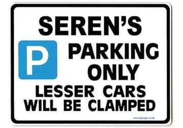 SEREN'S Personalised Parking Sign Gift | Unique Car Present for Her | Size Large - Metal faced