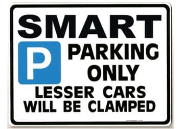 Smart Car Parking Sign - Gift for city roadster mcc 80 61 models - Size Large 205 x 270mm