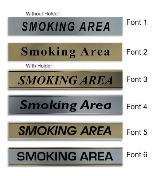 Smoking Area Door Nameplate | slide in or fixed room sign