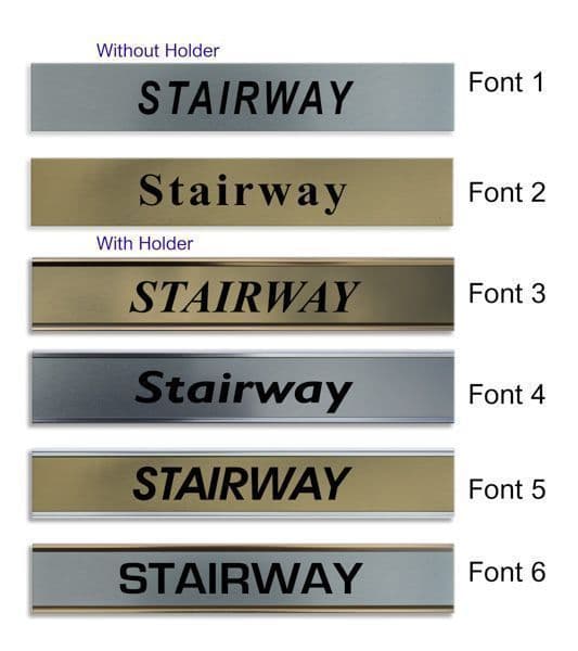 Stairway Door Nameplate | slide in or fixed room sign