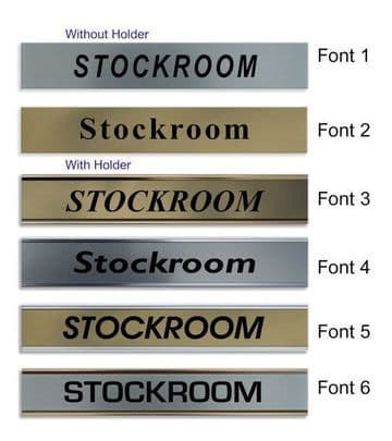 Stock Room Door Nameplate | slide in or fixed room sign