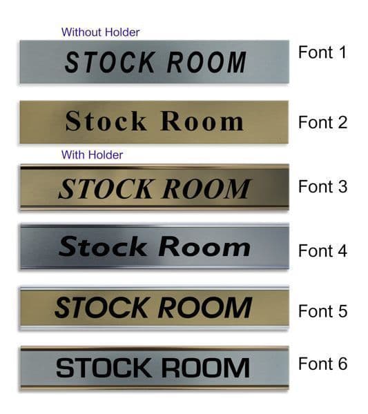 Stockroom Door Nameplate slide in or fixed room sign