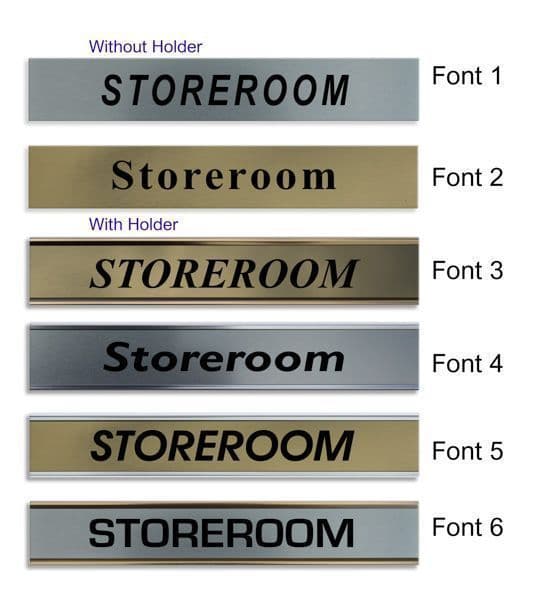 Storeroom Door Nameplate | slide in or fixed room sign