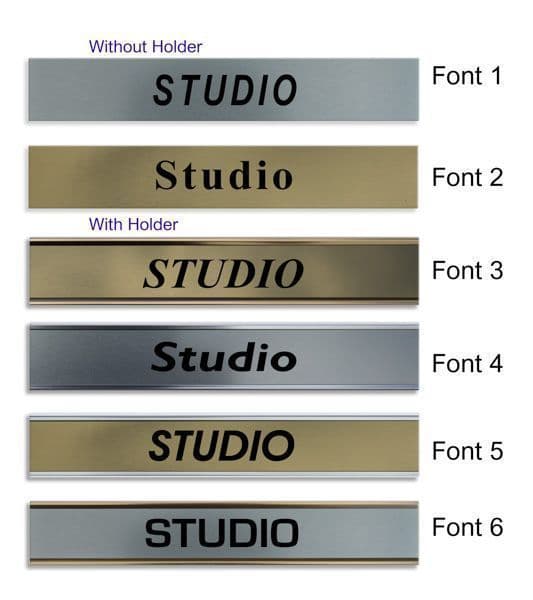 Studio Door Nameplate | slide in or fixed room sign