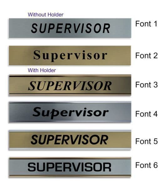 Supervisor Door Nameplate | slide in or fixed room sign
