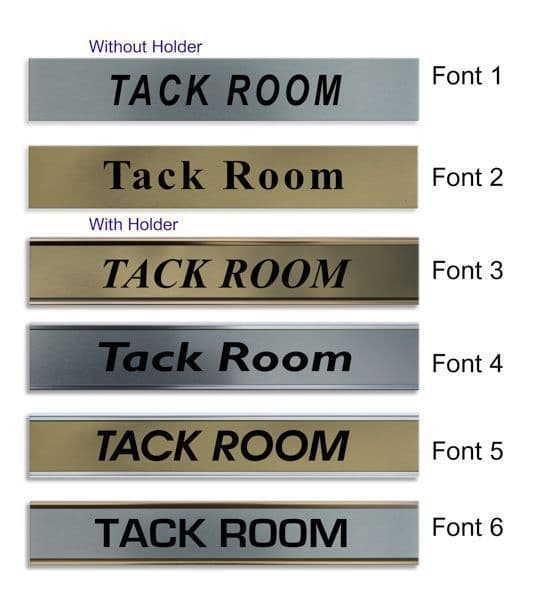 Tack Room Door Nameplate | slide in or fixed room sign